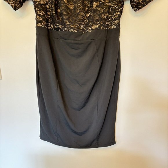 Kimi and Kai Maternity Morgan Lace Trim Body-con Dress Black Size Small - Picture 3 of 5